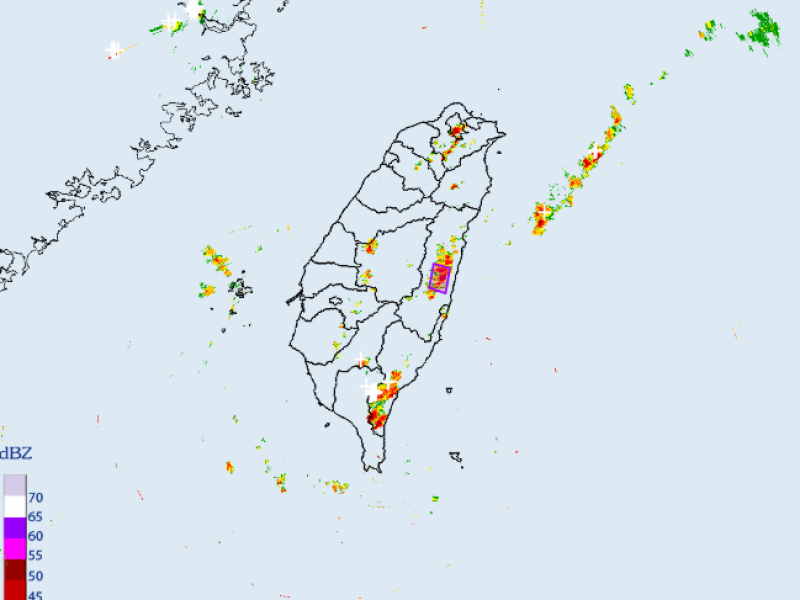 「花蓮縣」大雷雨即時訊  持續將至15時45分止
